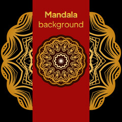 Invitation or Card template with floral mandala pattern. Decorative background for Wedding, greeting cards, Birthday Invitation. Vector