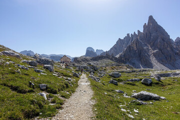 Hiking trail near the dolomits