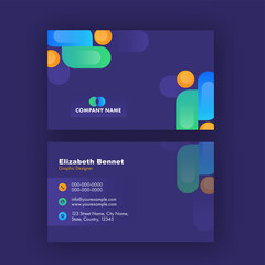 Abstract Business Card With Double-Sides Present For Graphic Designer.