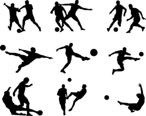 monochrome icons with snapshots of football matches