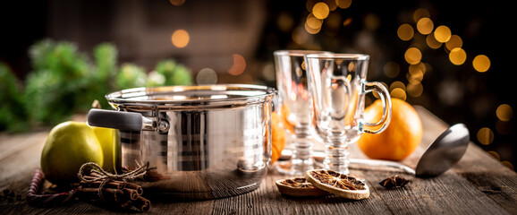 Fruits and spices for mulled wine