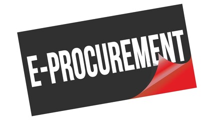 E-PROCUREMENT text on black red sticker stamp.