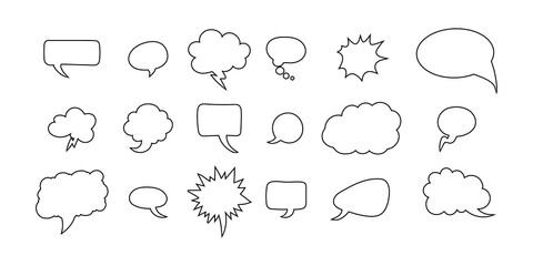 Comic speech bubble in linear design. Vector illustration