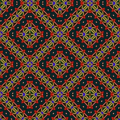 Seamless pattern with symmetric geometric ornament.

