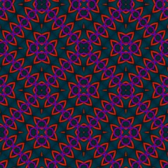 Seamless pattern with symmetric geometric ornament.
