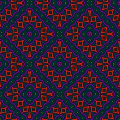 Seamless pattern with symmetric geometric ornament.
