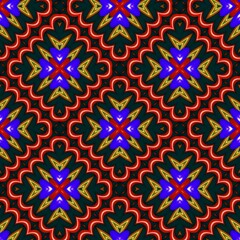 Seamless pattern with symmetric geometric ornament.

