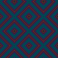 Seamless pattern with symmetric geometric ornament.
