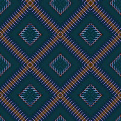 Seamless pattern with symmetric geometric ornament.
