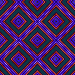 Seamless pattern with symmetric geometric ornament.
