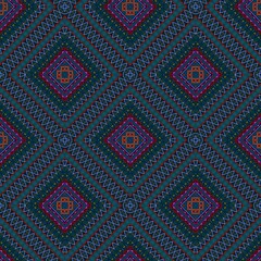 Seamless pattern with symmetric geometric ornament.
