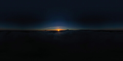 360 degree virtual reality panorama of sunrise above the clouds with view of Etna volcano, Sicily, Italy. © Maurizio Caputo