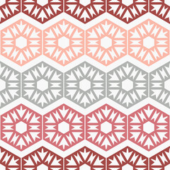 Fototapeta premium Mosaic with geometric shapes. Seamless pattern. Design with manual hatching. Textile. Ethnic boho ornament. Vector illustration for web design or print.