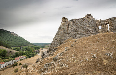 ruins of the castle of San Leonardo de Yague town, province of Soria, Castile and Leon, Spain