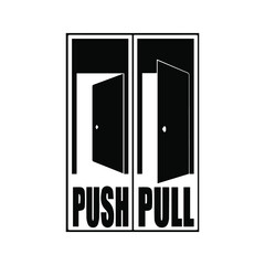 Push and pull sign vector. Eps10 vector illustration.