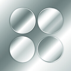 Set of grey round buttons for website or app. Eps10 vector illustration.
