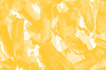 Modern contemporary acrylic background. Yellow texture made with a palette knife. Abstract painting...