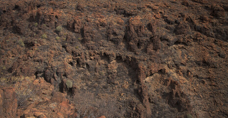 Gran Canaria, landscapes along the hiking route around the ravive Barranco del Toro at the southern...