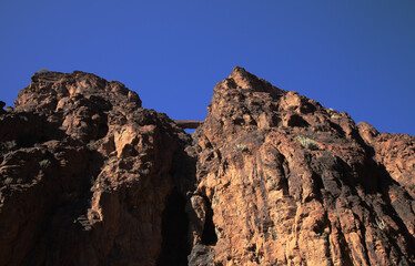 Gran Canaria, landscapes along the hiking route around the ravive Barranco Hondo, The Deep Ravine...