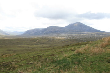 Beautiful scenery in Scotland with gras 