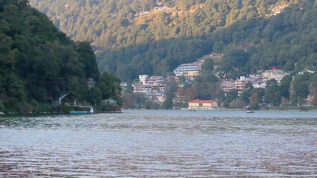 Tourist boat on The Nainital lake.
