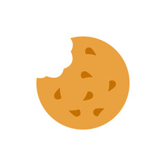 bitten cookies on a white background, vector illustration