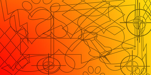 Obraz premium Abstract orange gradient background, with trendy geometric graphic design.