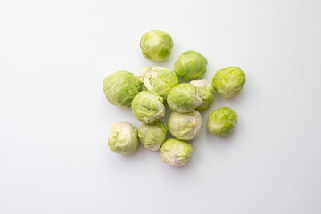 ripe brussels sprouts lies on the table