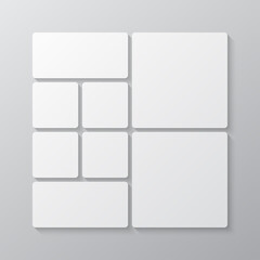 Vector template collage board eight images, photo