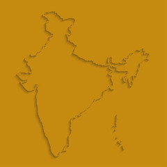 Creative map India, vector template Asia country