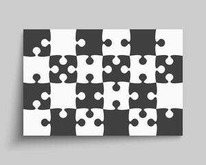 Background made pieces puzzle jigsaw vector banner
