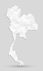 Thailand country map made grey pieces puzzle