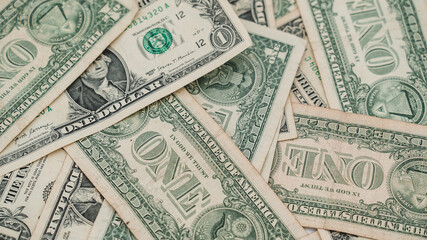 one dollar bills banknotes top down