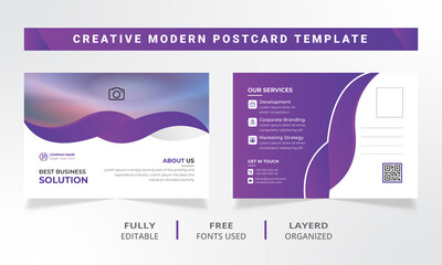Business modern postcard template design