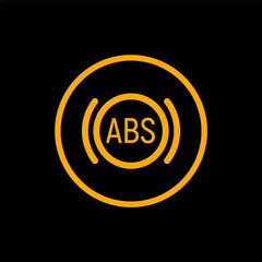 Anti braking abs button logo system. Lock braking system icon symbol illustration - obrazy, fototapety, plakaty