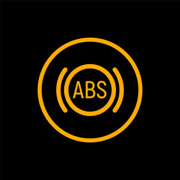 Anti Braking Abs Button Logo System. Lock Braking System Icon Symbol Illustration