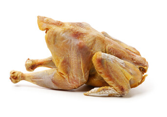 Salted chicken on white background