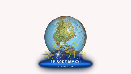 our world in 2021 a new hope 3d illustration concept