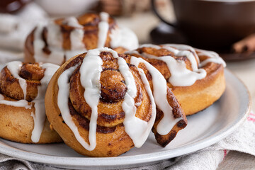 Cinnamon Rolls on a Plate