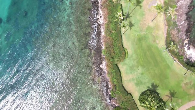 Top down view on Napili Bay, turquoise water Maui coast, Hawaii, USA