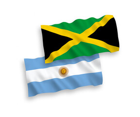 Flags of Jamaica and Argentina on a white background