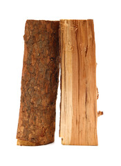 Pile of firewood isolated on a white background