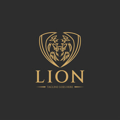 Lion head logo design template. Lion icon. Vector illustration