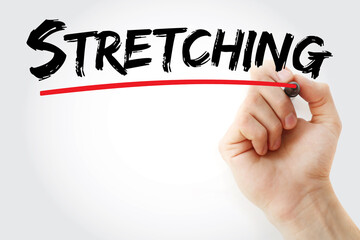 Stretching text with marker, education concept background