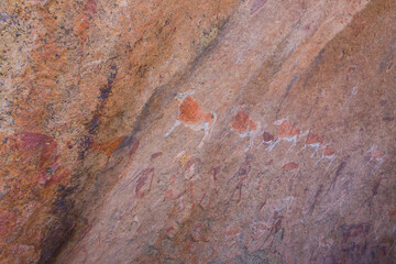 Pinturas rupestres en las Montañas Branberg, Desierto del Namib, Namibia, Africa