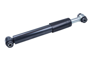 Black shock absorber for trucks on a white background with clipping path.