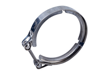 russian Kamaz car muffler hose clamp isolated on white background