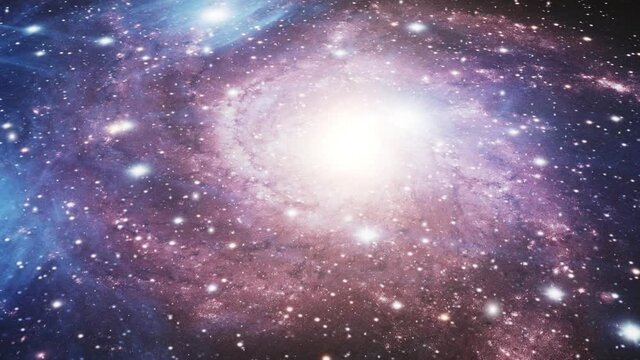 a galaxy moving with bright light in the middle, the universe
