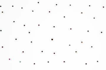 Photo colorful stars and a heart in the center on a white background