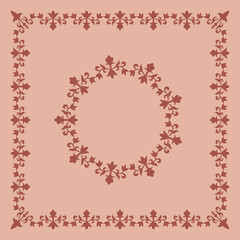 Ethnic vintage round and square frames. Frames with traditional ornaments for wedding invitations, letterheads, certificates.